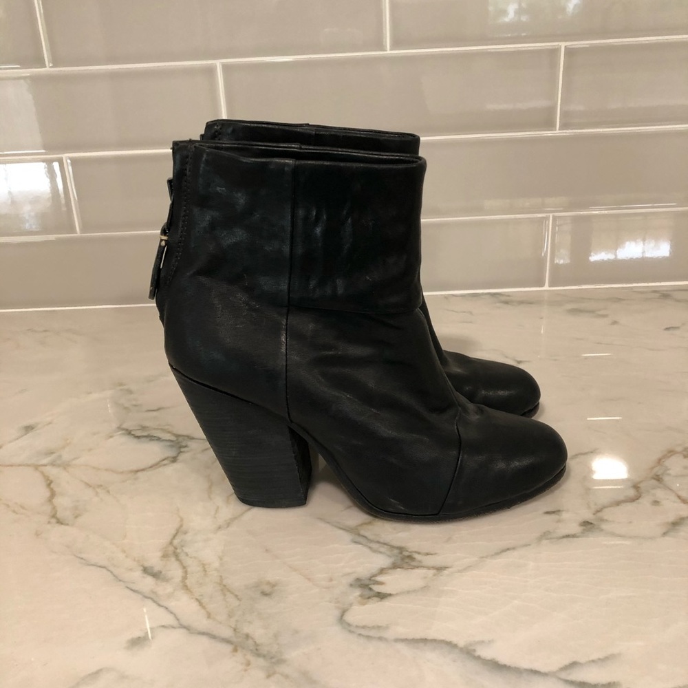 Rag & Bone Newbury Booties black leather size 7/37